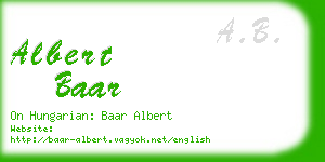 albert baar business card